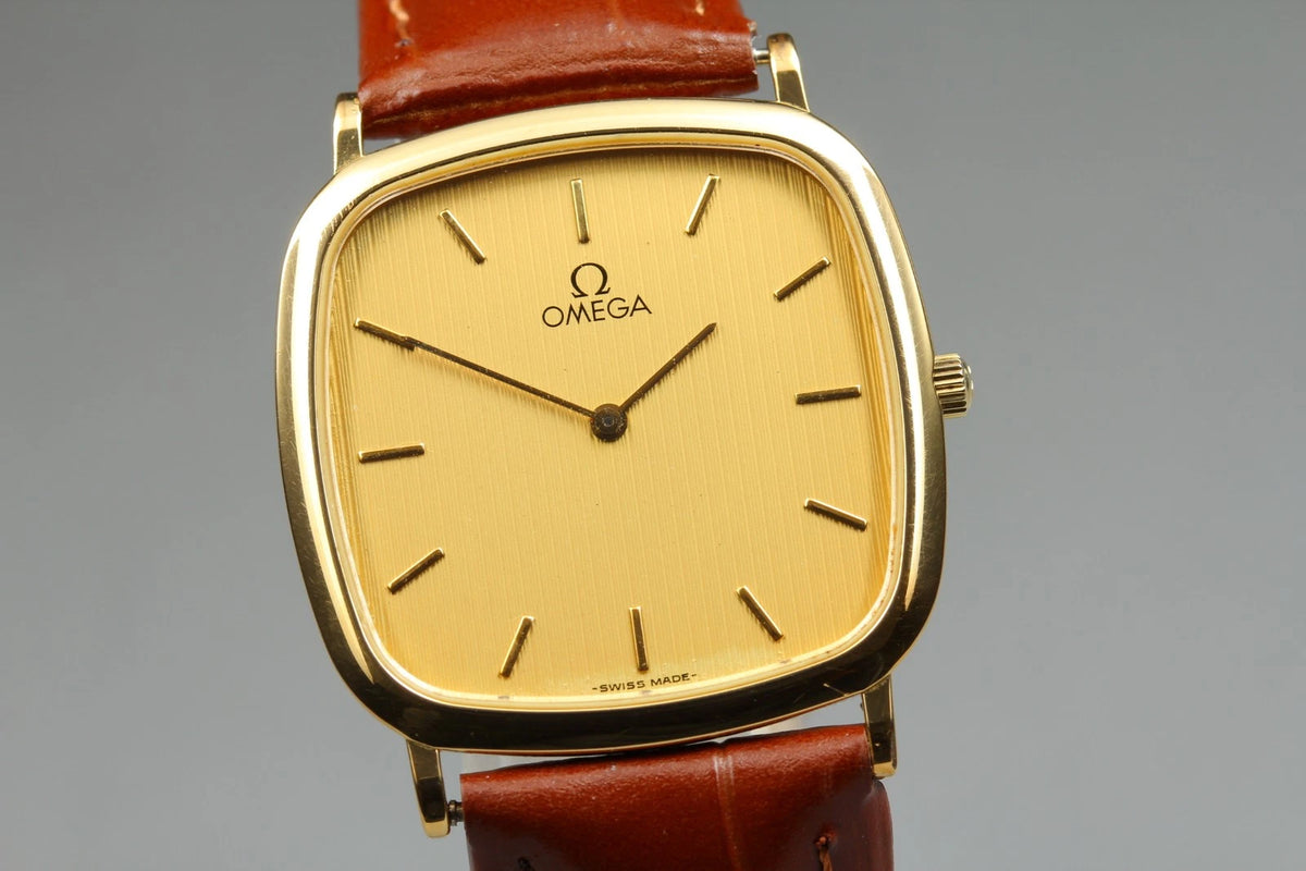 Omega De Ville Mens Quartz Watch Cal.1378 195 0077.2 30mm Gold Dial [Near MINT]