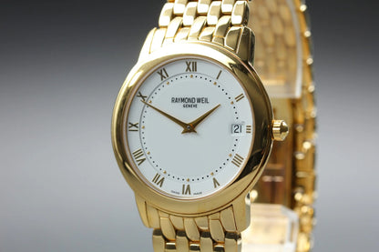 Raymond Weil Geneve Mens Quartz Watch 5598 35mm White Dial Date [Near MINT]