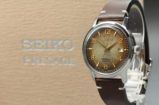 Seiko Presage STAR BAR Men AT Watch 4R35-04G0 SARY183 Brown [Near MINT w/ Case]