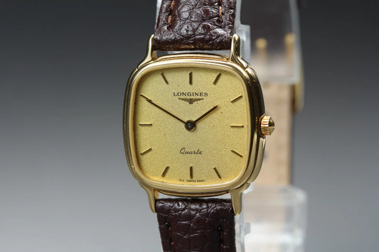 Longines Women Quartz Watch L153.2 153 6884 23mm Gold Cushion Dial [Near MINT]