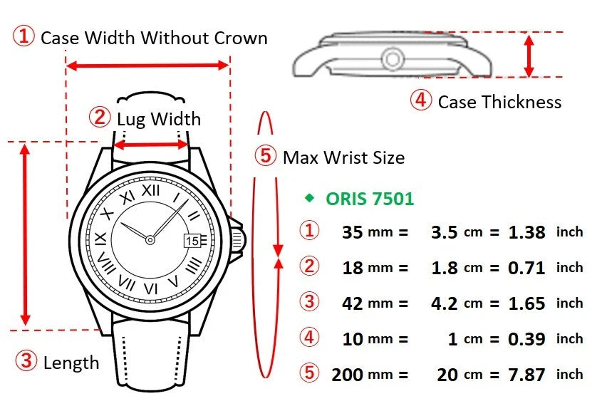 ORIS Big Crown Mens Automatic Watch 7501 35mm Black Dial Day Date [Near MINT]