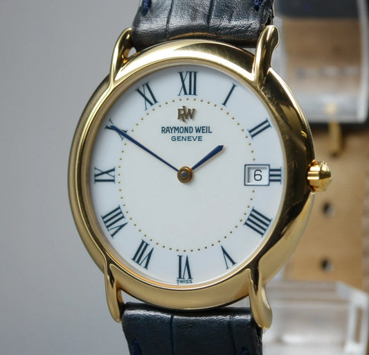 Vintage Raymond Weil Geneve 9140 32mm Mens Quartz Watch White Dial [Near MINT]