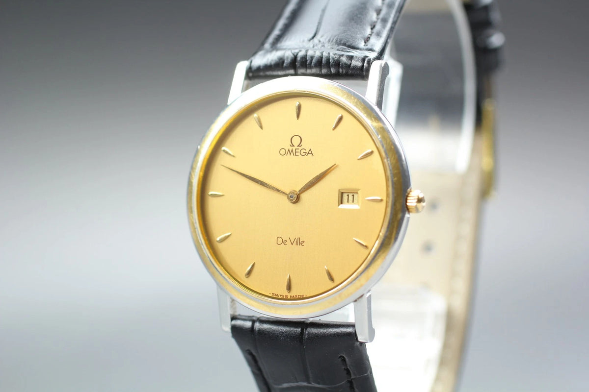 Omega De Ville Mens Quartz Watch Cal.1379 196 2379 32mm Gold Dial [Near MINT]