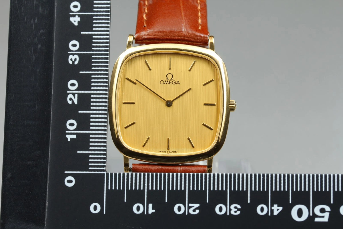 Omega De Ville Mens Quartz Watch Cal.1378 195 0077.2 30mm Gold Dial [Near MINT]