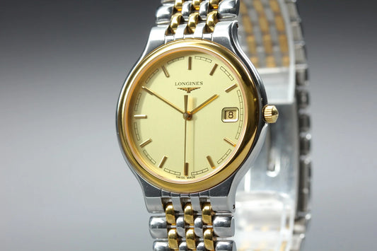 Longines Grand Classic L5.631.3 33mm Mens Quartz Watch Gold Date [Near MINT]