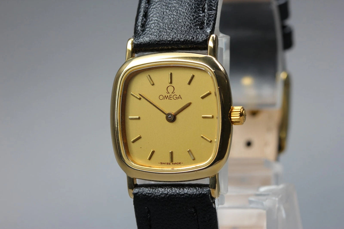 Omega De Ville Womens Quartz Watch 595.0098 21mm Gold Dial [Near MINT]