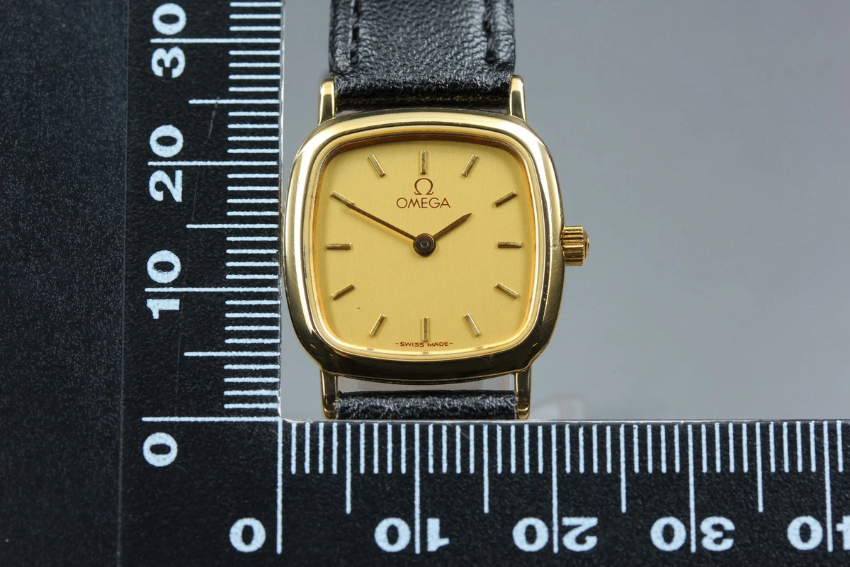 Omega De Ville Womens Quartz Watch 595.0098 21mm Gold Dial [Near MINT]