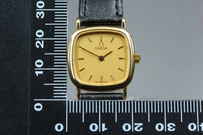 Omega De Ville Womens Quartz Watch 595.0098 21mm Gold Dial [Near MINT]