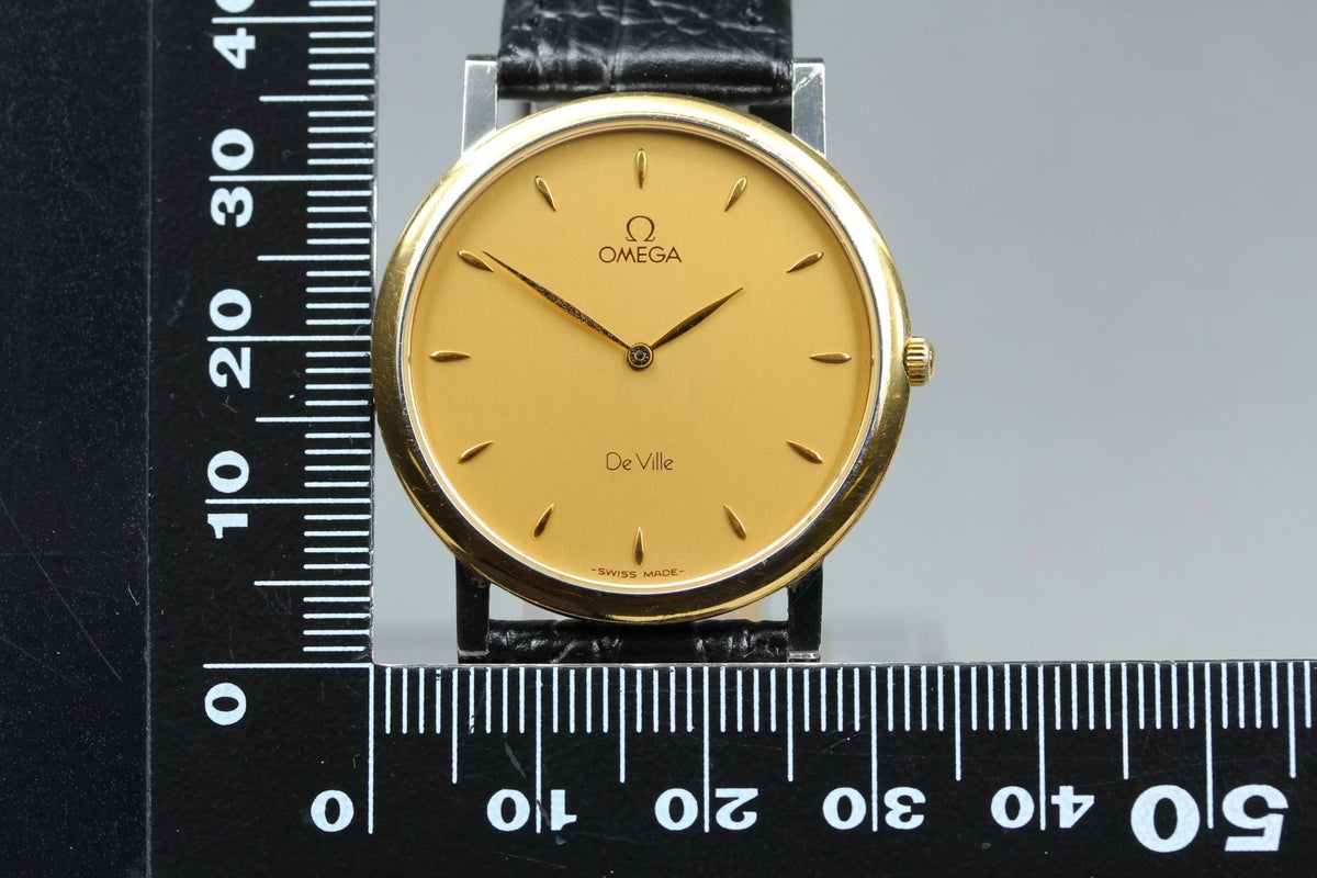 Omega De Ville Mens Quartz Watch Cal.1378 195.2378 33mm Gold Dial [Near MINT]