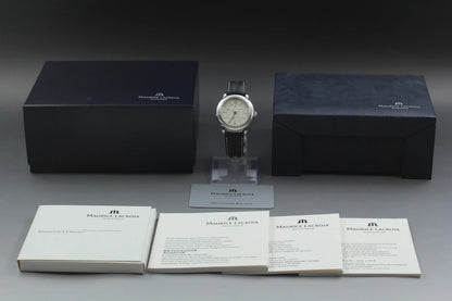 Maurice Lacroix 27857 Silver Day Date Automatic Men's Watch [Near MINT w/ Box]