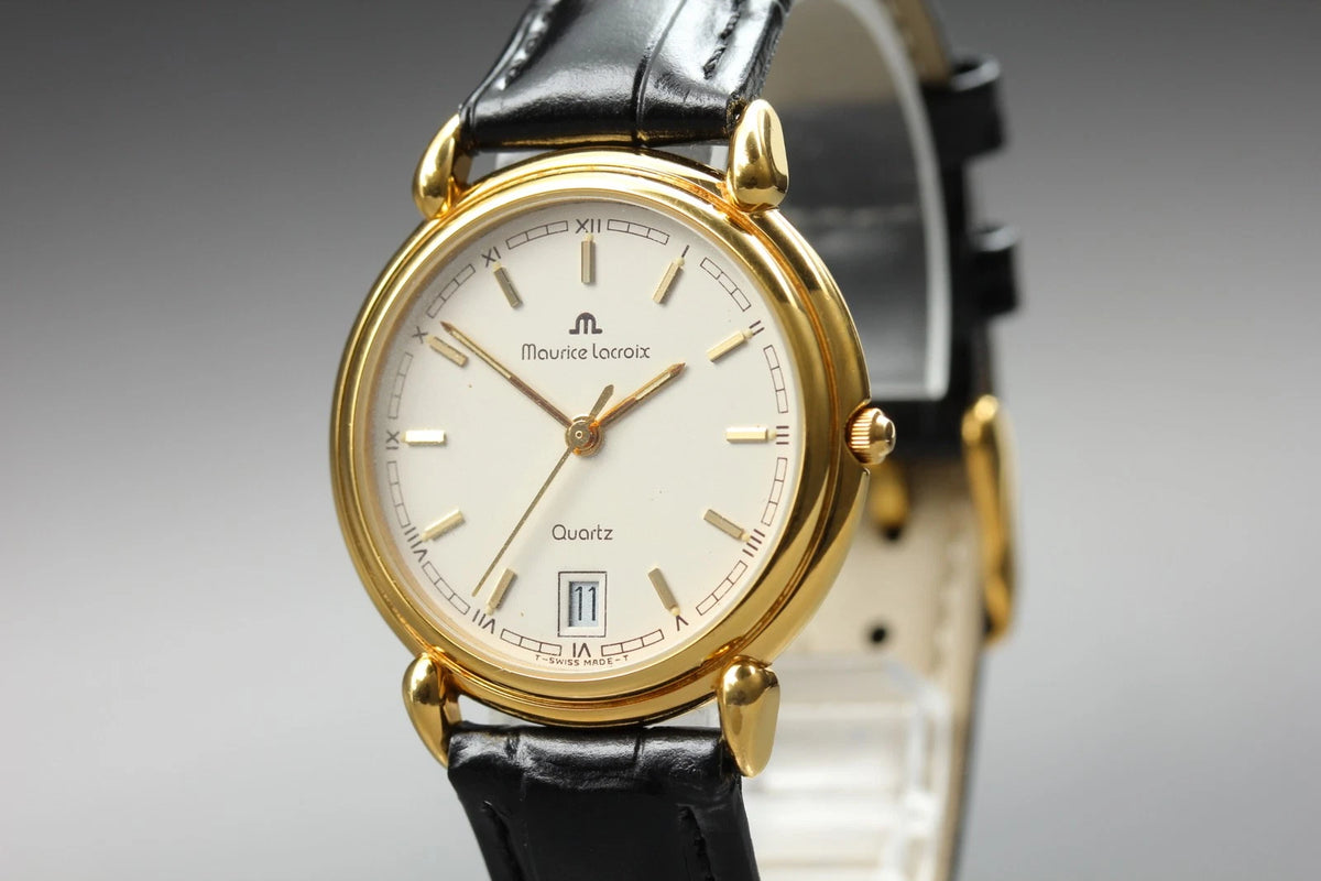 Maurice Lacroix Les Classiques 92964 Men's Watch White Dial Date Qz [Near MINT]