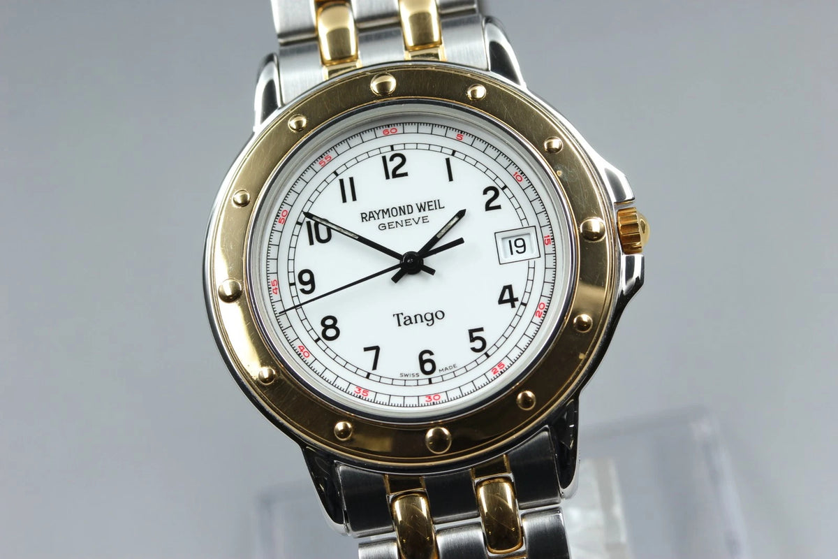 Raymond Weil Tango Mens Quartz Watch 5560 36mm White Dial Date [Near MINT]