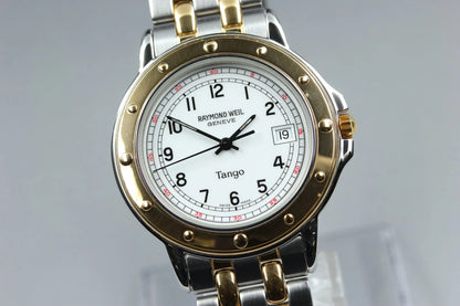 Raymond Weil Tango Mens Quartz Watch 5560 36mm White Dial Date [Near MINT]