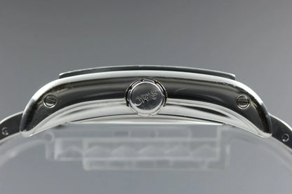 Oris Rectangular 585-7525-40-02 30mm Men Automatic Watch Silver Date [Near MINT]