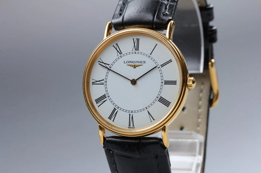 Longines Grand Classic L4.637.2 33mm Mens Quartz Watch White Roman [Near MINT]
