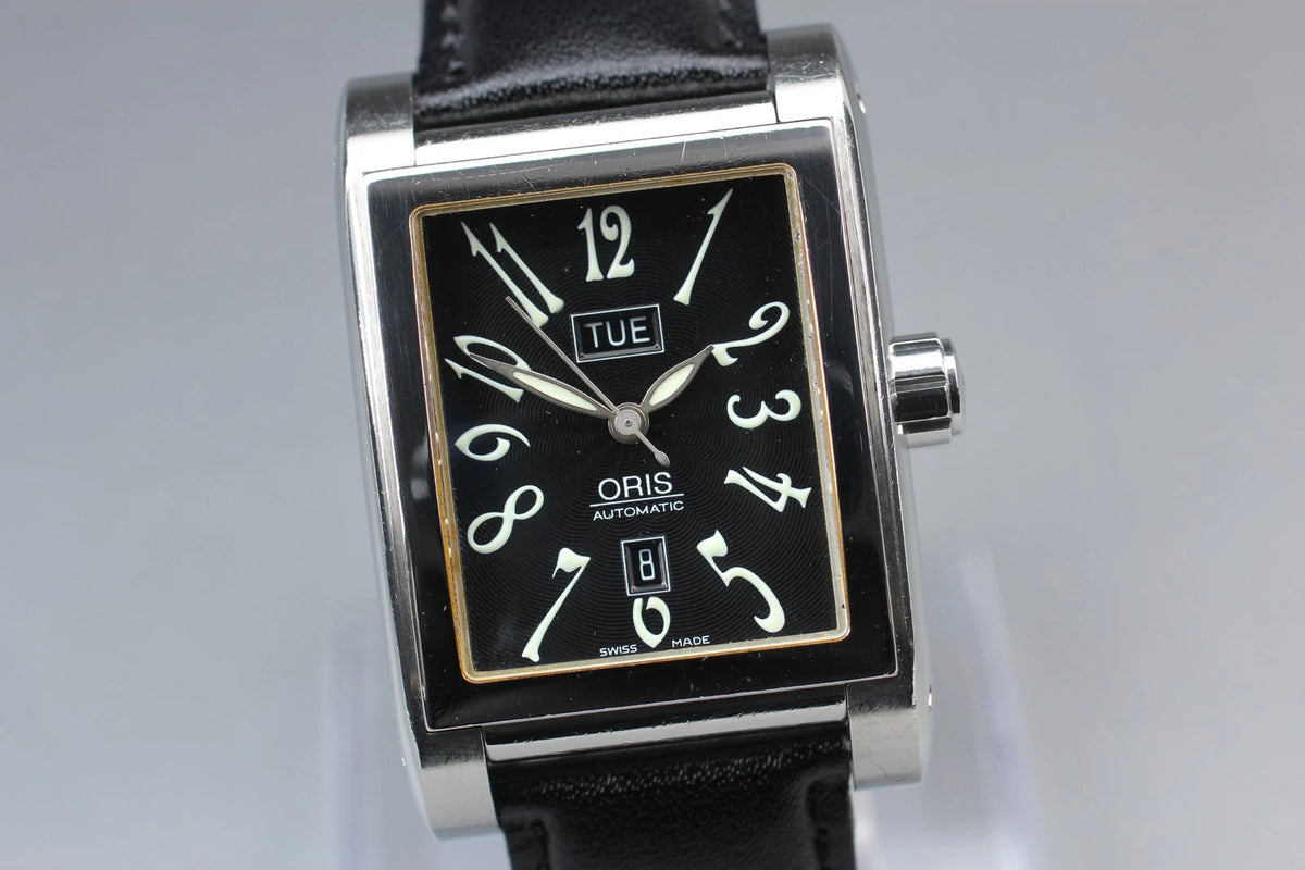 Oris Rectangular Men AT Watch 585-7525-40-02 30mm Black Day Date [Exc+5]