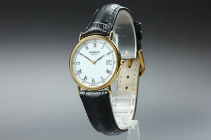 Raymond Weil Geneve Mens Quartz Watch 5514-2 32mm White Dial Date [Near MINT]