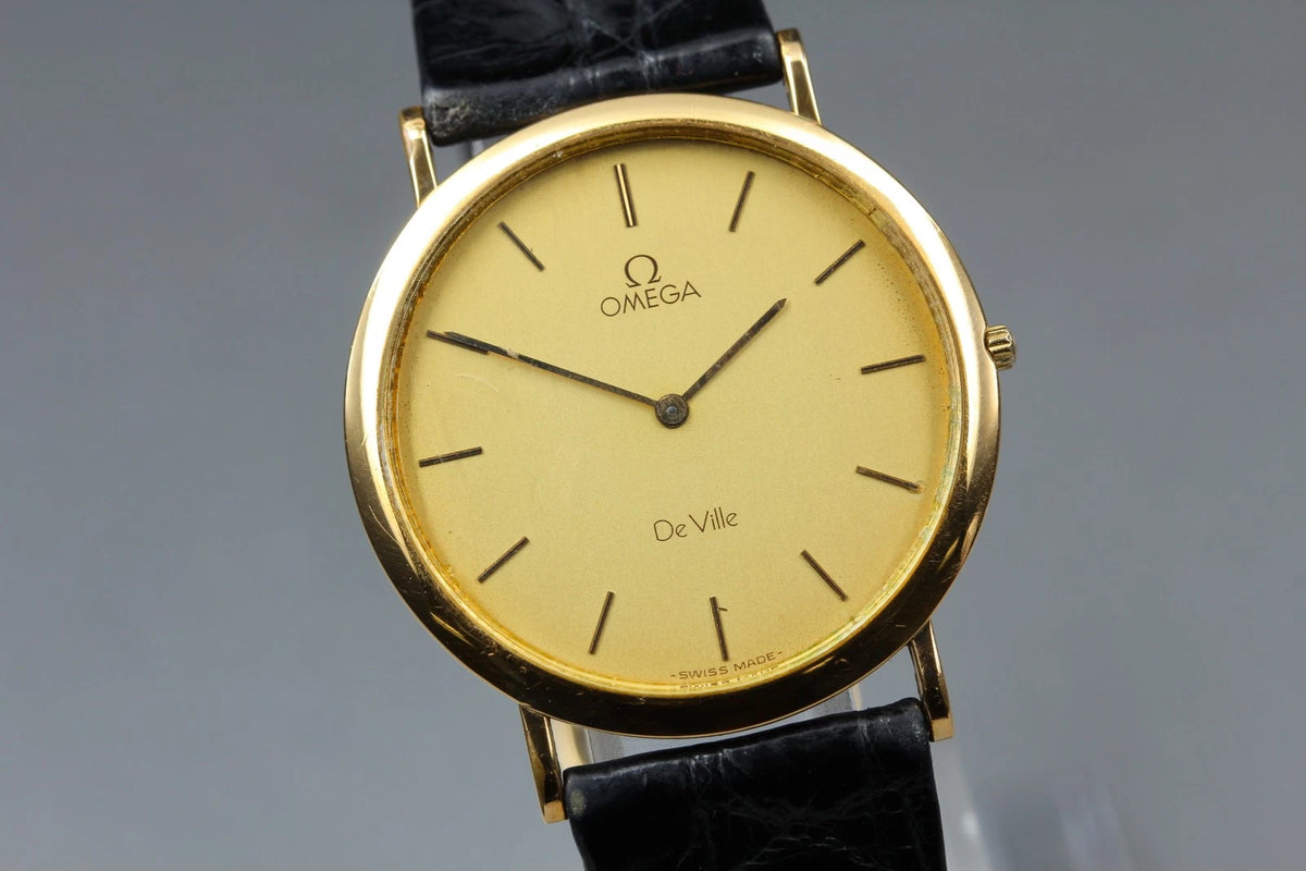 Omega De Ville Mens Qz Watch Cal.1378 191.0222 33mm Gold Dial [Exc+5 w/ Case]