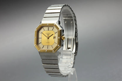 LONGINES Womens Quartz Watch 111 4897 28mm Gold Dial Date From JAPAN [Near MINT]