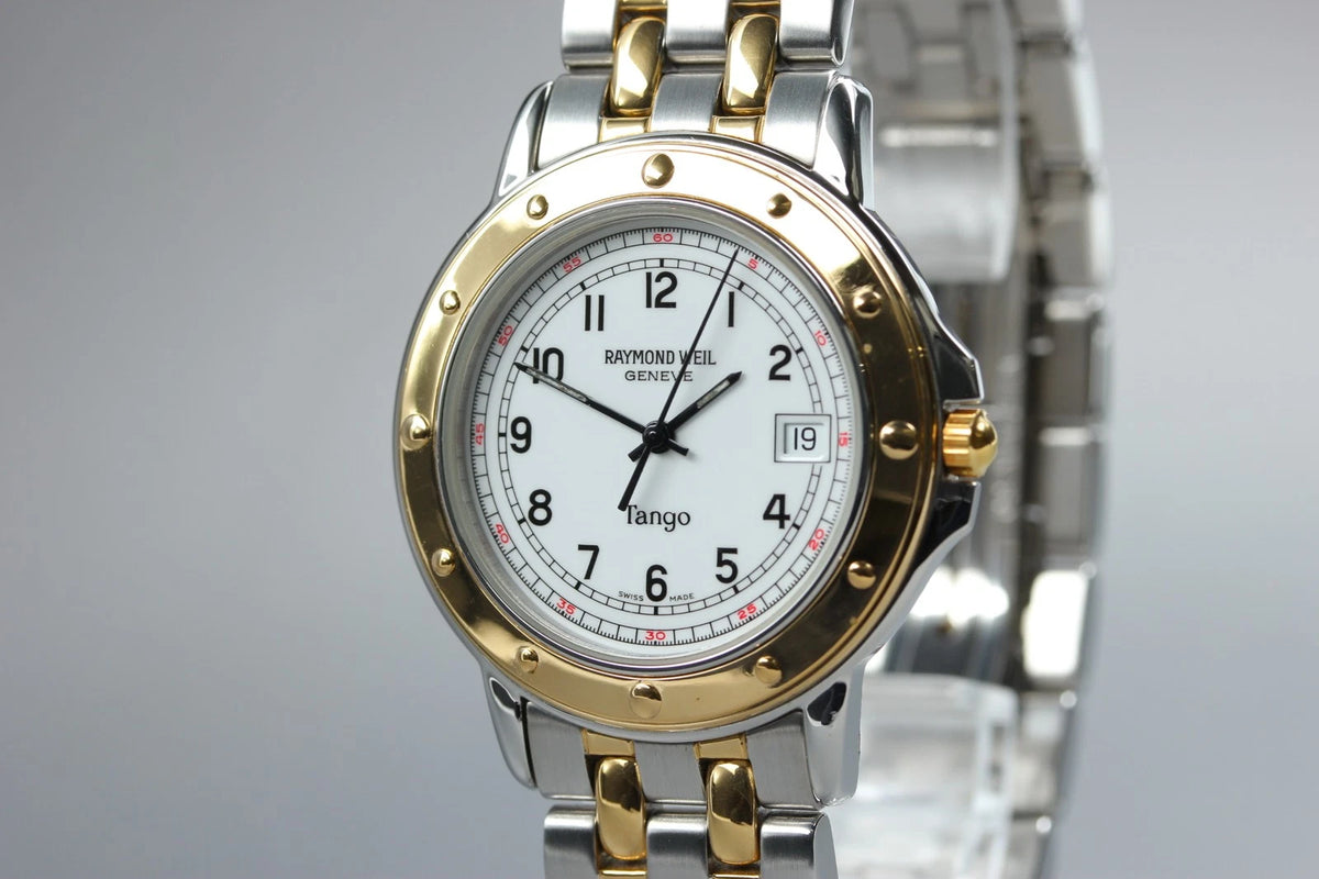 Raymond Weil Tango Mens Quartz Watch 5560 36mm White Dial Date [Near MINT]
