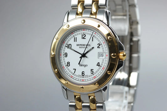 Raymond Weil Tango Mens Quartz Watch 5560 36mm White Dial Date [Near MINT]