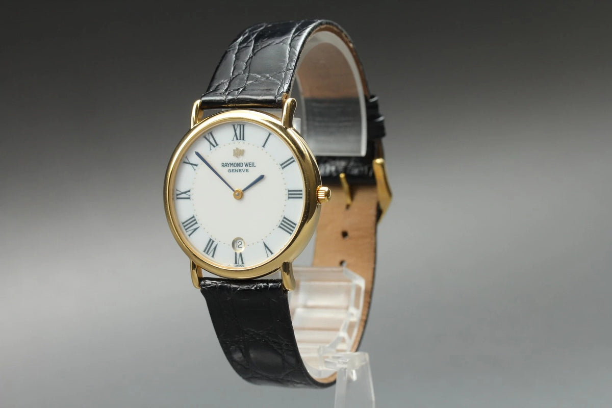 Raymond Weil Geneve 9124-2 Mens Quartz Watch 32mm White Dial Date [Near MINT]