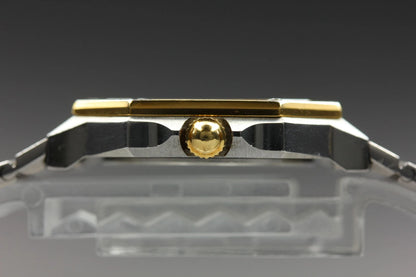 LONGINES Womens Quartz Watch 111 4897 28mm Gold Dial Date From JAPAN [Near MINT]