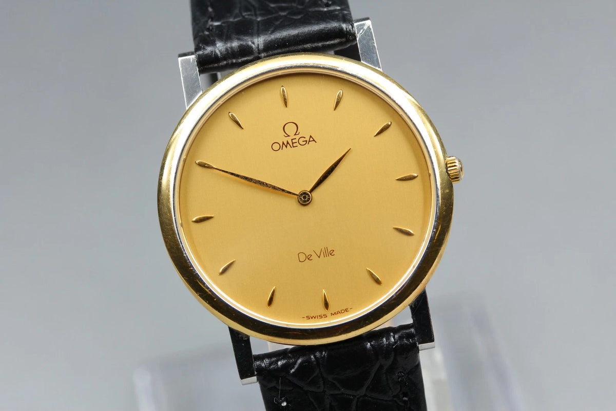 Omega De Ville Mens Quartz Watch Cal.1378 195.2378 33mm Gold Dial [Near MINT]