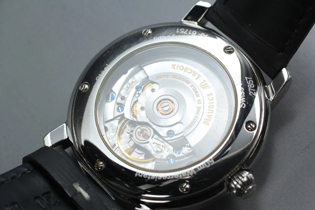 Maurice Lacroix 27857 Silver Day Date Automatic Men's Watch [Near MINT w/ Box]