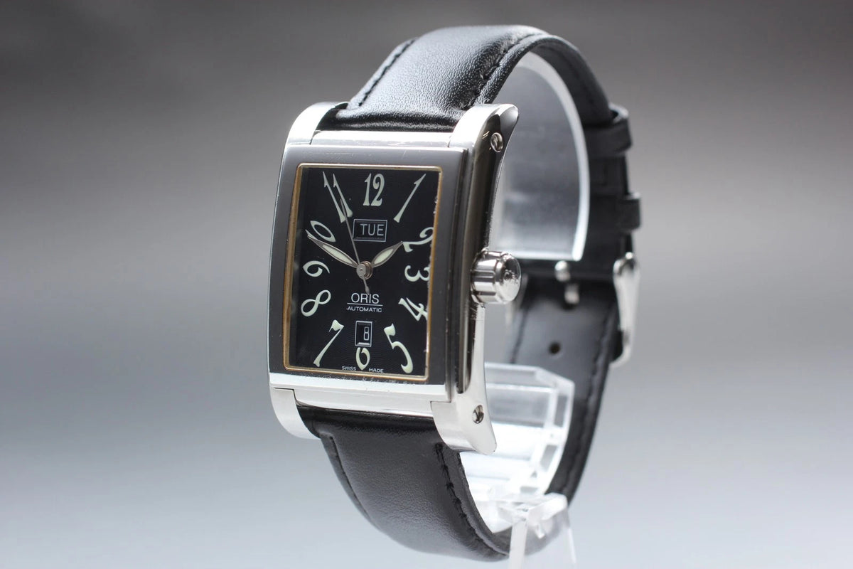 Oris Rectangular Men AT Watch 585-7525-40-02 30mm Black Day Date [Exc+5]