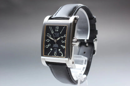 Oris Rectangular Men AT Watch 585-7525-40-02 30mm Black Day Date [Exc+5]
