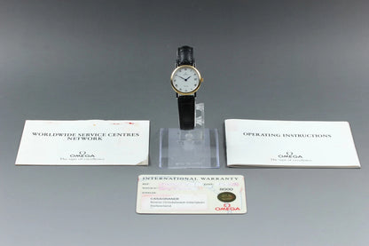 OMEGA De Ville Mens Quartz Watch Cal.1479 596 2579 25mm White Dial [Near MINT]