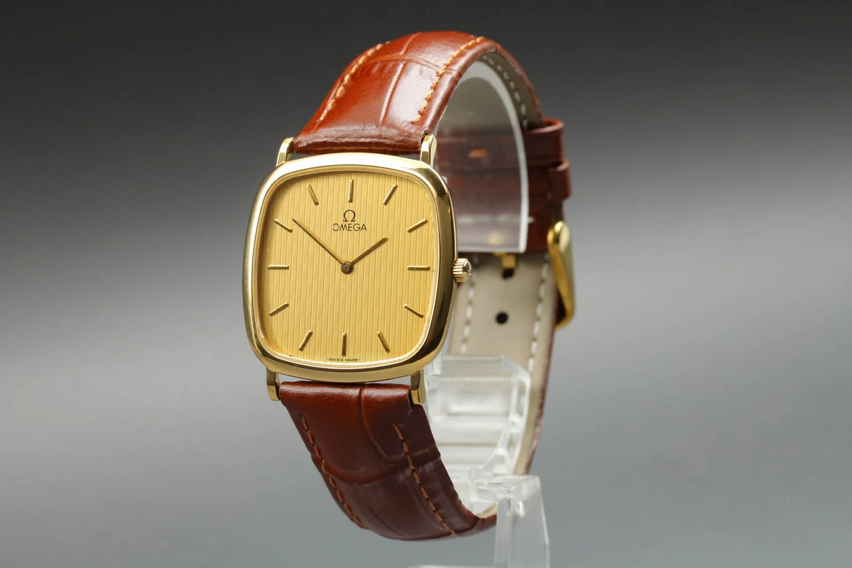 Omega De Ville Mens Quartz Watch Cal.1378 195 0077.2 30mm Gold Dial [Near MINT]