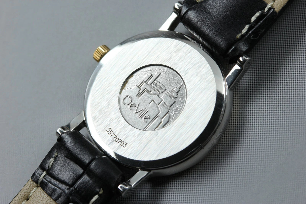 OMEGA De Ville Mens Quartz Watch Cal.1479 596 2579 25mm White Dial [Near MINT]