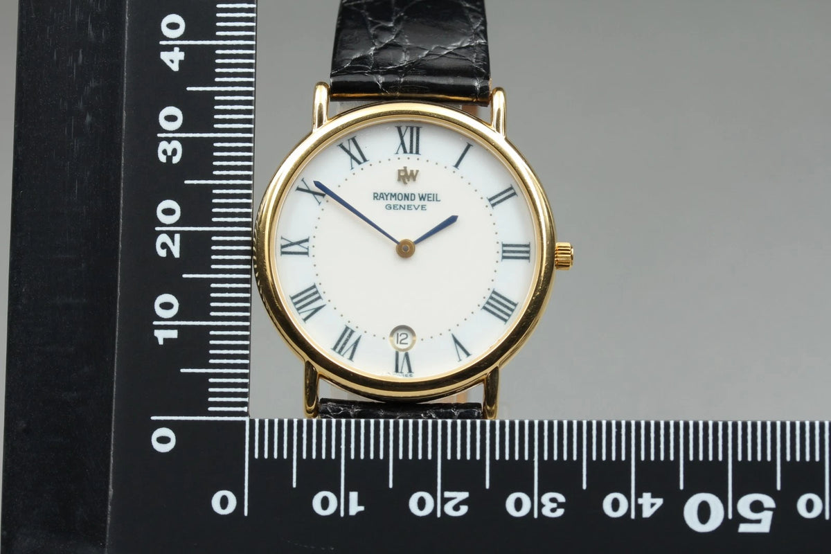 Raymond Weil Geneve 9124-2 Mens Quartz Watch 32mm White Dial Date [Near MINT]