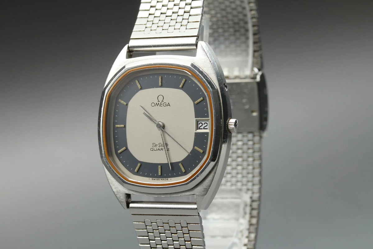 Omega De Ville Mens Quartz Watch Cal.1332 196 0144 Silver Dial Date [Near MINT]
