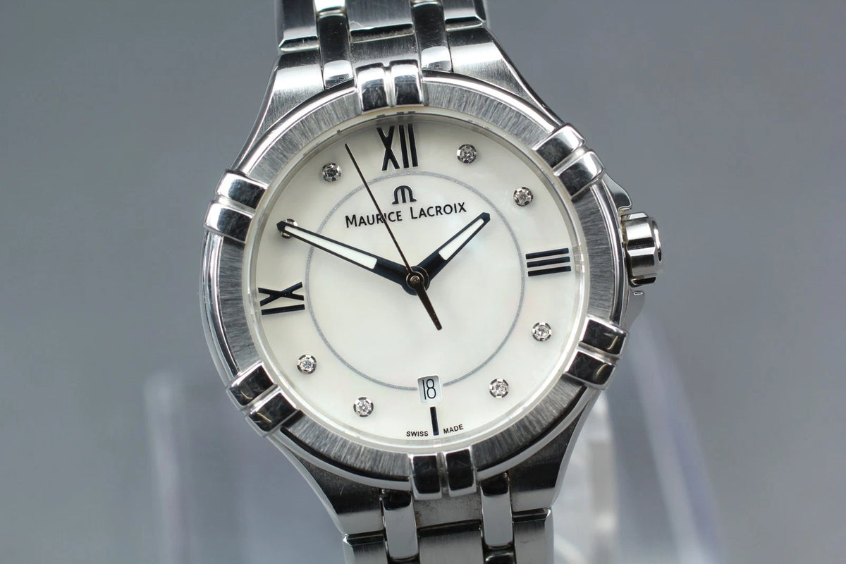 Maurice Lacroix AI1004 Women's Watch 29mm 8P Diamond Shell Dial Qz [Near MINT]