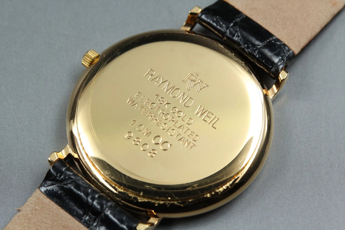 Raymond Weil Mens Quartz Watch 9808 Small Second 32mm White Dial [Near MINT]
