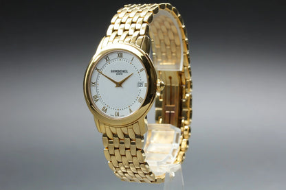 Raymond Weil Geneve Mens Quartz Watch 5598 35mm White Dial Date [Near MINT]