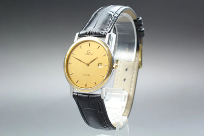 Omega De Ville Mens Quartz Watch Cal.1379 196 2379 32mm Gold Dial [Near MINT]