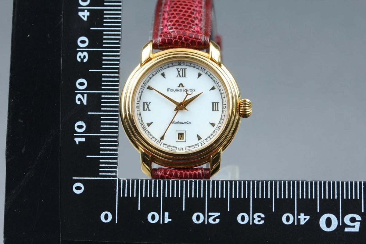 Maurice Lacroix 24292 28mm White Dial Date Automatic Women's Watch [Exc+5]