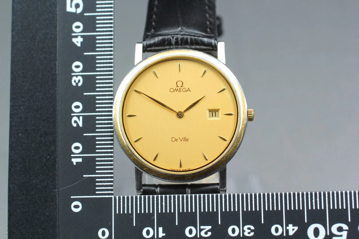 Omega De Ville Mens Quartz Watch Cal.1379 196 2379 32mm Gold Dial [Near MINT]