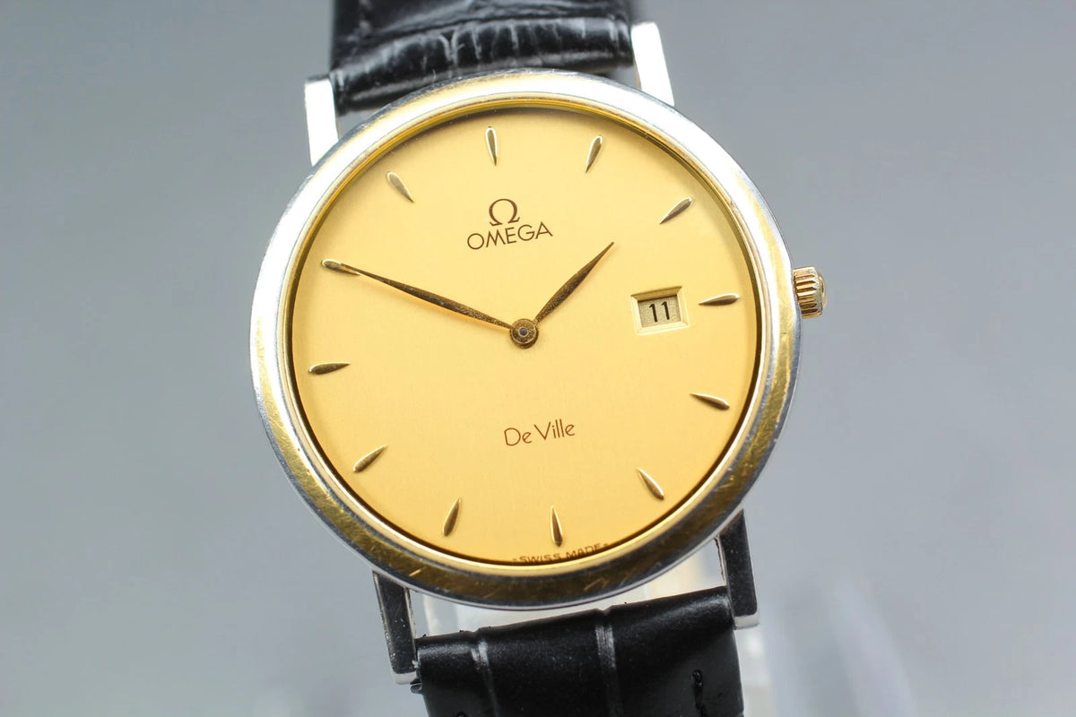 Omega De Ville Mens Quartz Watch Cal.1379 196 2379 32mm Gold Dial [Near MINT]