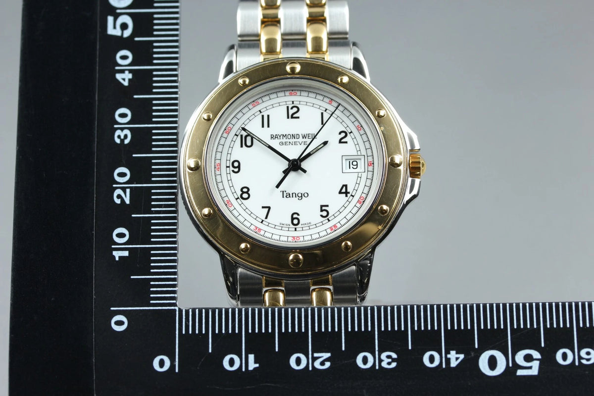 Raymond Weil Tango Mens Quartz Watch 5560 36mm White Dial Date [Near MINT]
