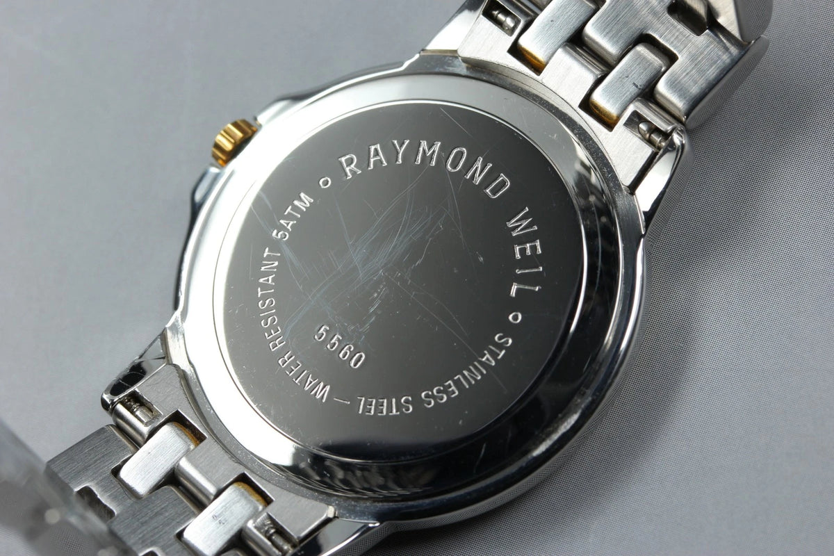 Raymond Weil Tango Mens Quartz Watch 5560 36mm White Dial Date [Near MINT]