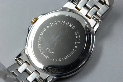 Raymond Weil Tango Mens Quartz Watch 5560 36mm White Dial Date [Near MINT]