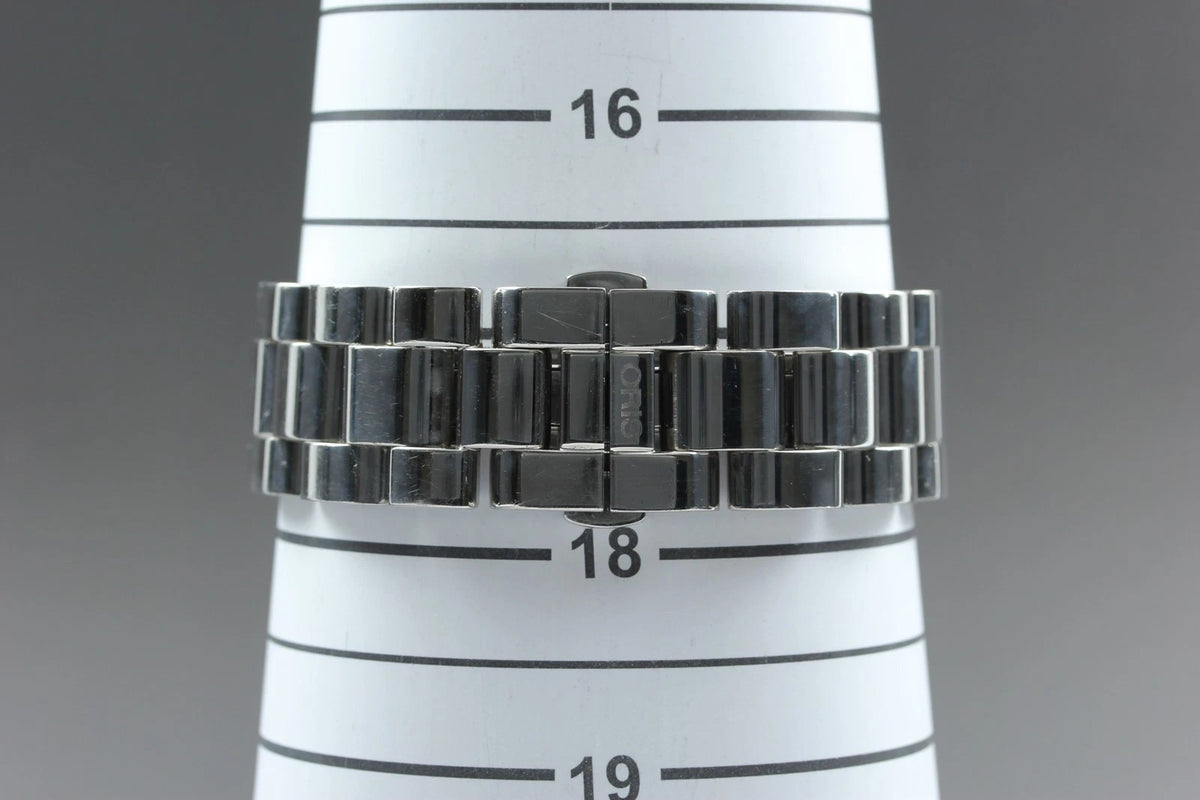 Oris Rectangular 585-7525-40-02 30mm Men Automatic Watch Silver Date [Near MINT]