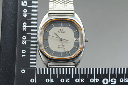 Omega De Ville Mens Quartz Watch Cal.1332 196 0144 Silver Dial Date [Near MINT]