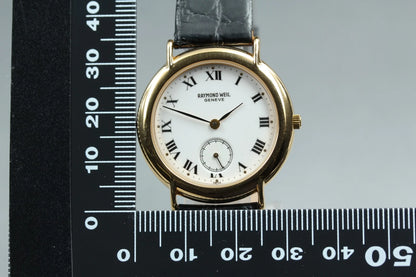 Raymond Weil Mens Quartz Watch 9808 Small Second 32mm White Dial [Near MINT]