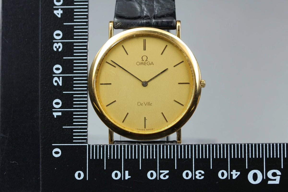 Omega De Ville Mens Qz Watch Cal.1378 191.0222 33mm Gold Dial [Exc+5 w/ Case]